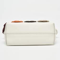 Fendi Off White Leather Mini By The Way Flowerland Crossbody Bag