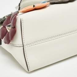 Fendi Off White Leather Mini By The Way Flowerland Crossbody Bag