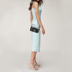 Fendi Black Leather and Zucca PVC Mini Baguette Bag