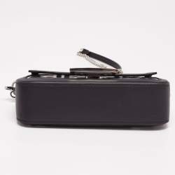 Fendi Black Leather and Zucca PVC Mini Baguette Bag