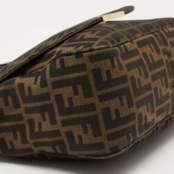 Pre Owned حقيبة كروس فندي جلد وكانفاس زوكا توباكو بقلاب