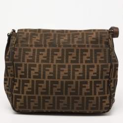 Pre Owned حقيبة كروس فندي جلد وكانفاس زوكا توباكو بقلاب