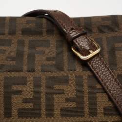 Pre Owned حقيبة كروس فندي جلد وكانفاس زوكا توباكو بقلاب