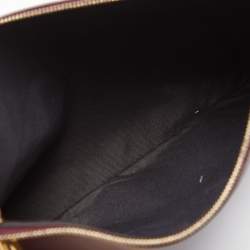 Pre Owned Fendi Multicolor Zucca Velvet and Leather Triplette Clutch Bag