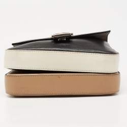 Pre Owned Fendi Bicolor Leather Micro Double Shoulder Bag