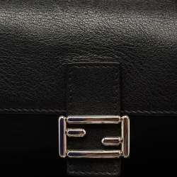 Pre Owned Fendi Bicolor Leather Micro Double Shoulder Bag