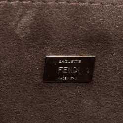 Pre Owned Fendi Bicolor Leather Micro Double Shoulder Bag