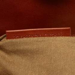 مملوكة مسبقًا Fendi Cream/Brown Canvas and Leather Large Peekaboo Top Handle Bag