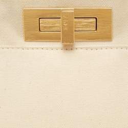 مملوكة مسبقًا Fendi Cream/Brown Canvas and Leather Large Peekaboo Top Handle Bag