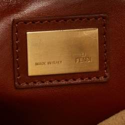 مملوكة مسبقًا Fendi Cream/Brown Canvas and Leather Large Peekaboo Top Handle Bag