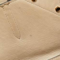 Pre Owned Fendi Beige/Black Leather And Fabric Grace Shoulder Bag