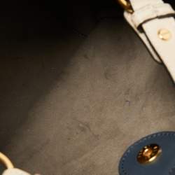 Pre Owned Fendi Beige/Black Leather And Fabric Grace Shoulder Bag