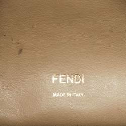 Pre Owned Fendi Beige/Black Leather And Fabric Grace Shoulder Bag