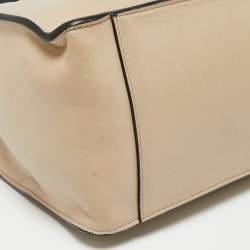 Pre Owned Fendi Beige/Black Leather And Fabric Grace Shoulder Bag