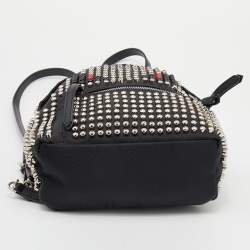 Pre Owned Fendi Black Nylon Mini Monster Studded Backpack