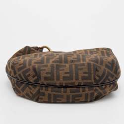 Pre Owned Fendi Tobacco Zucca Canvas Chef Chain Hobo