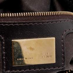 Pre Owned Fendi Tobacco Zucca Canvas Chef Chain Hobo