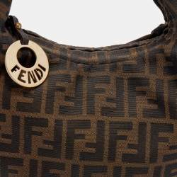 Pre Owned Fendi Tobacco Zucca Canvas Chef Chain Hobo