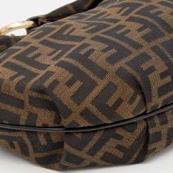 Pre Owned Fendi Tobacco Zucca Canvas Chef Chain Hobo