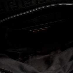 Pre Owned Fendi Black Zucchino Canvas and Leather Compilation Bag