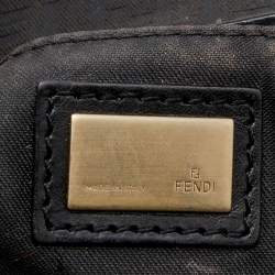 Pre Owned Fendi Black Zucchino Canvas and Leather Compilation Bag