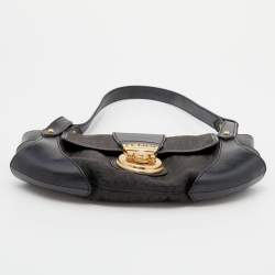 Pre Owned Fendi Black Zucchino Canvas and Leather Compilation Bag