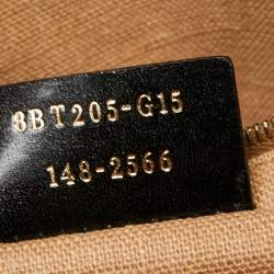 Pre Owned حقيبة كتف فندي كلاوديا مخططة بيكوين كانفاس توباكو كبيرة