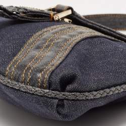 Pre Owned Fendi Blue Denim Mine Spy Hobo