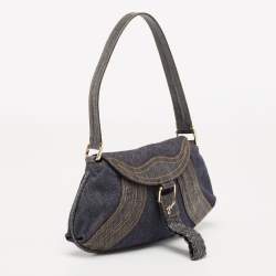 Pre Owned Fendi Blue Denim Mine Spy Hobo