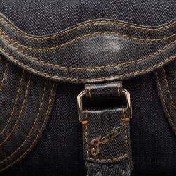Pre Owned Fendi Blue Denim Mine Spy Hobo