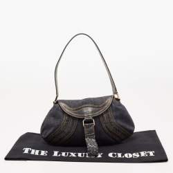 Pre Owned Fendi Blue Denim Mine Spy Hobo