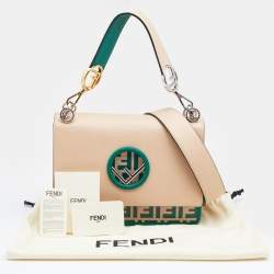 Pre Owned حقيبة كتف فندي كان I جلد بيج / أخضر