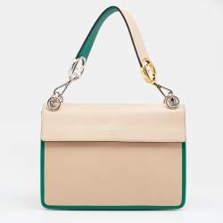 Pre Owned حقيبة كتف فندي كان I جلد بيج / أخضر