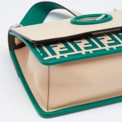 Pre Owned حقيبة كتف فندي كان I جلد بيج / أخضر