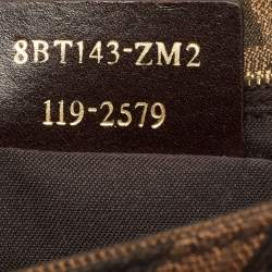 Fendi Tobacco Zucca Canvas and Leather Maxi Baguette Flap Shoulder Bag