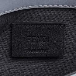 مملوكة مسبقًا Fendi Grey Leather Studded Flap Wallet On Chain