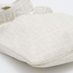 Fendi White Zucca Coated Canvas Messenger Bag