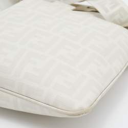 Fendi White Zucca Coated Canvas Messenger Bag