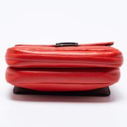 Fendi Red Lipstick Quilted Leather Micro Double Baguette Bag