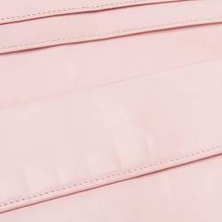 Pre Owned Fendi Pink Embossed Leather Chain Clutch 