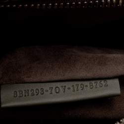 Pre Owned Fendi Olive Green Leather And Python Dot Com Top Handle Bag