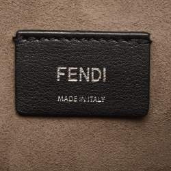 Pre Owned Fendi Black Leather Kan I F Logo Shoulder Bag