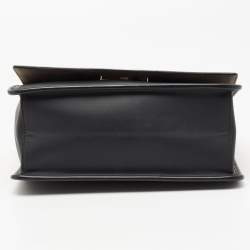 Pre Owned Fendi Black Leather Kan I F Logo Shoulder Bag