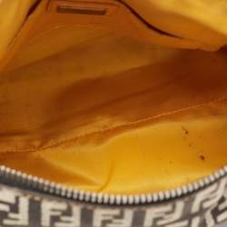 Pre Owned Fendi Multicolor Zucchino Canvas And Patent Leather Small Boston Bag