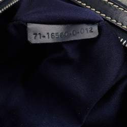 Pre Owned Fendi Grey/Black Zucchino Canvas And Leather Satchel