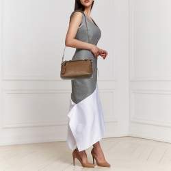 Pre Owned Fendi Brown Crocodile and Leather Small By The Way Shoulder Bag