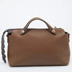 Pre Owned Fendi Brown Crocodile and Leather Small By The Way Shoulder Bag
