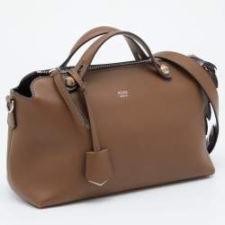 Pre Owned Fendi Brown Crocodile and Leather Small By The Way Shoulder Bag