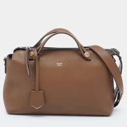 Pre Owned Fendi Brown Crocodile and Leather Small By The Way Shoulder Bag