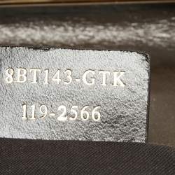 Pre Owned Fendi Metallic Grey Leather Maxi Studded Baguette Flap Shoulder Bag